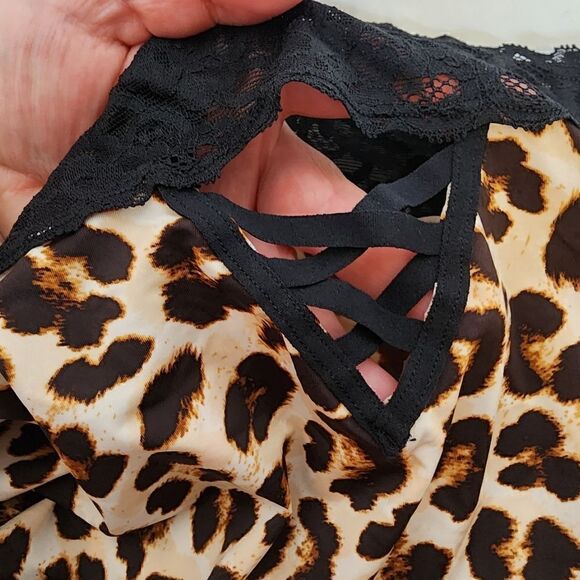 5X 28W Torrid Leopard Hipster Panty Lattice Back Lace Trim Second Skin Stretch - Picture 5 of 8